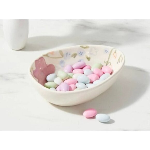 Threshold™ 15oz Stoneware Egg Candy Bowl Floral Set of 2 - Picture 1 of 8